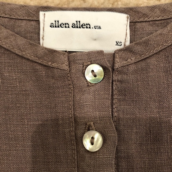 NEW Allen Allen Taupe Linen Button Cami XS - Picture 5 of 8
